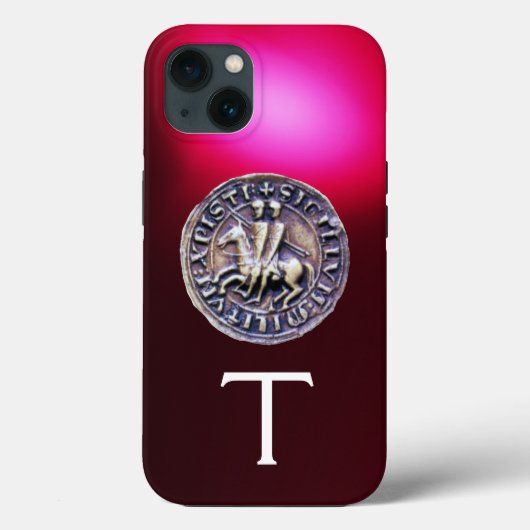 SIEGEL DER KNIGHTS TEMPLAR MONOGRAM Red Burgund Case-Mate iPhone Hülle (Rückseite)
