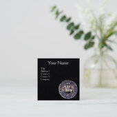 SIEGEL DER KNIGHTS TEMPLAR MONOGRAMM Black Paper Quadratische Visitenkarte (Stehend Vorderseite)