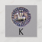 SIEGEL DER KNIGHTS TEMPLAR MONOGRAMM Graues Papier Quadratische Visitenkarte (Rückseite)