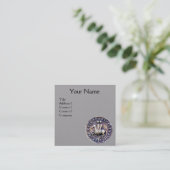 SIEGEL DER KNIGHTS TEMPLAR MONOGRAMM Graues Papier Quadratische Visitenkarte (Stehend Vorderseite)