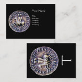 SIEGEL DER KNIGHTS TEMPLAR MONOGRAMM Leinen schwar Visitenkarte (Vorne/Hinten)