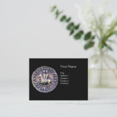 SIEGEL DER KNIGHTS TEMPLAR MONOGRAMM Leinen schwar Visitenkarte (Stehend Vorderseite)