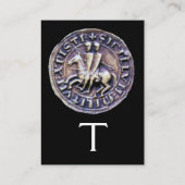 SIEGEL DER KNIGHTS TEMPLAR MONOGRAMM Leinen schwar Visitenkarte (Rückseite)
