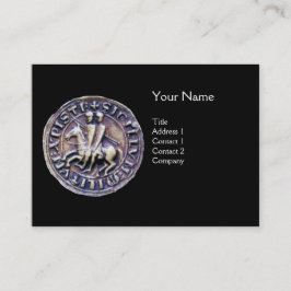 SIEGEL DER KNIGHTS TEMPLAR MONOGRAMM schwarz grau Visitenkarte