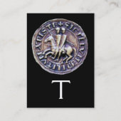 SIEGEL DER KNIGHTS TEMPLAR MONOGRAMM schwarz grau Visitenkarte (Rückseite)