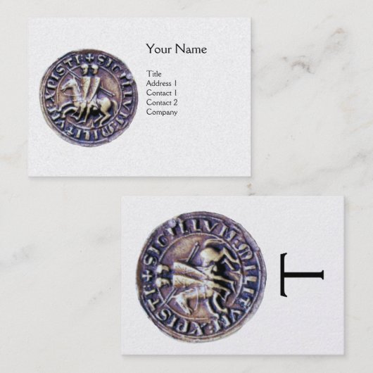 SIEGEL DER KNIGHTS TEMPLAR MONOGRAMM White Pearl Visitenkarte (Vorne/Hinten)