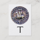 SIEGEL DER KNIGHTS TEMPLAR MONOGRAMM White Pearl Visitenkarte (Rückseite)