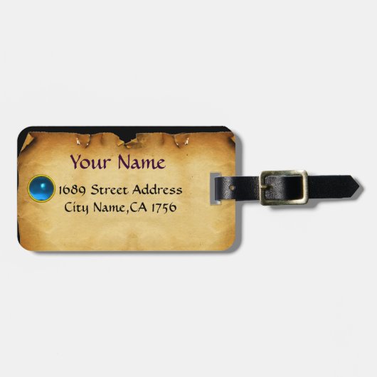 SIEGEL DER KNIGHTS TEMPLAR Pergament GEM blau Gepäckanhänger (Vorderseite horizontal)