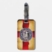 SIEGEL DER KNIGHTS TEMPLAR Pergament GEM blau Gepäckanhänger (Rückseite vertikal)