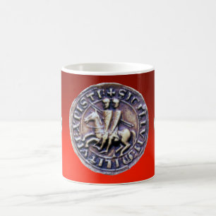 SIEGEL DER KNIGHTS TEMPLAR Red Ruby Gemstone Kaffeetasse