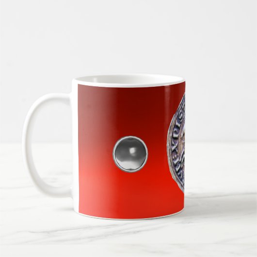 SIEGEL DER KNIGHTS TEMPLAR Red Ruby Gemstone Kaffeetasse (Links)