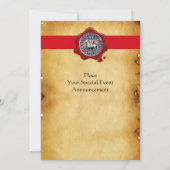 SIEGEL DER KNIGHTS TEMPLAR, Red Wax Monogramm Einladung (Rückseite)