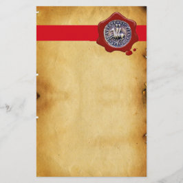 SIEGEL DER KNIGHTS TEMPLAR, Red Wax, Pergament Briefpapier