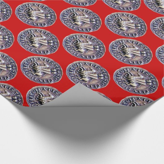 SIEGEL DER KNIGHTS TEMPLAR rot Geschenkpapier (Ecke)
