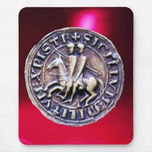SIEGEL DER KNIGHTS TEMPLAR rote Bordeaux Mousepad (Vorne)