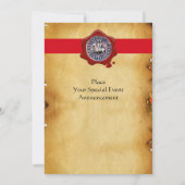 SIEGEL DER KNIGHTS TEMPLAR, Rotwachs-Monogramm, Fi Einladung (Rückseite)