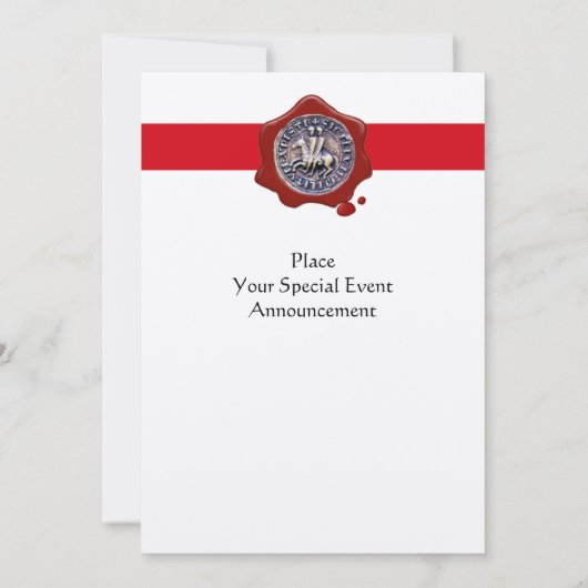 SIEGEL DER KNIGHTS TEMPLAR, Rotwachs-Monogramm, Fi Einladung (Rückseite)