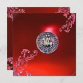 SIEGEL DER KNIGHTS TEMPLAR Ruby rot Einladung (Vorne/Hinten)