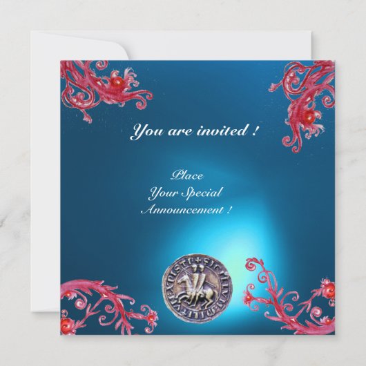 SIEGEL DER KNIGHTS TEMPLAR Saphir blau Einladung (Rückseite)