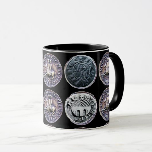 SIEGEL DER KNIGHTS TEMPLAR Schwarz Tasse (VorderseiteRechts)