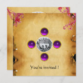 SIEGEL DER KNIGHTS TEMPLAR TAU Juwel lila Einladung (Vorne/Hinten)