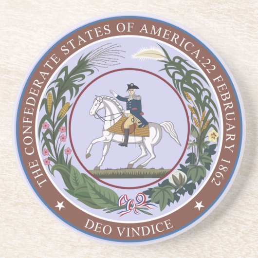 Siegel der Konföderation Sandstein Untersetzer (Vorne)