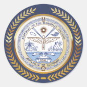 Siegel der Marshallinseln Runder Aufkleber (Vorderseite)