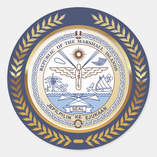 Siegel der Marshallinseln Runder Aufkleber (Vorderseite)