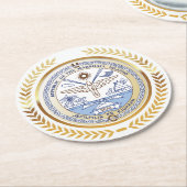 Siegel der Marshallinseln Runder Pappuntersetzer (Angewinkelt)