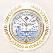 Siegel der Marshallinseln Runder Pappuntersetzer (Vorderseite)