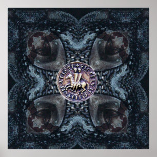 SIEGEL DER NACHTEMPULÄR AUF EISENKREUZ POSTER