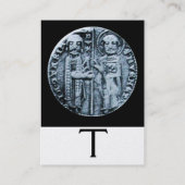 SIEGEL DER NIGHTS TEMPÄRE MONOGRAMM-Platinumplatte Visitenkarte (Rückseite)