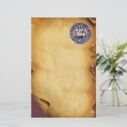 SIEGEL DER NIGHTS TEMPLAR, braunes Pergament Briefpapier (Stehend Vorderseite)