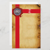 SIEGEL DER NIGHTS TEMPLAR, Monogramm-Pergament Briefpapier (Vorne/Hinten)