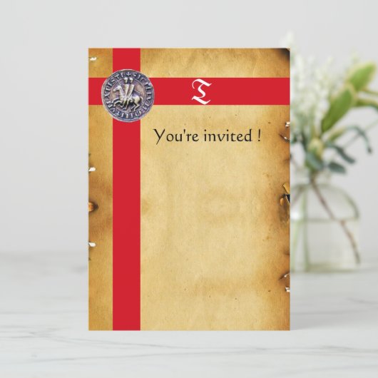 SIEGEL DER NIGHTS TEMPLAR, Monogramm-Pergament Einladung (Stehend Vorderseite)