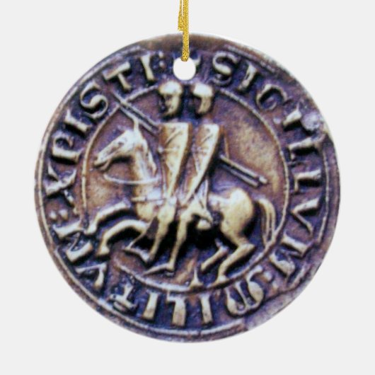 SIEGEL DER RITTER TEMPLAR KERAMIK ORNAMENT (Hinten)