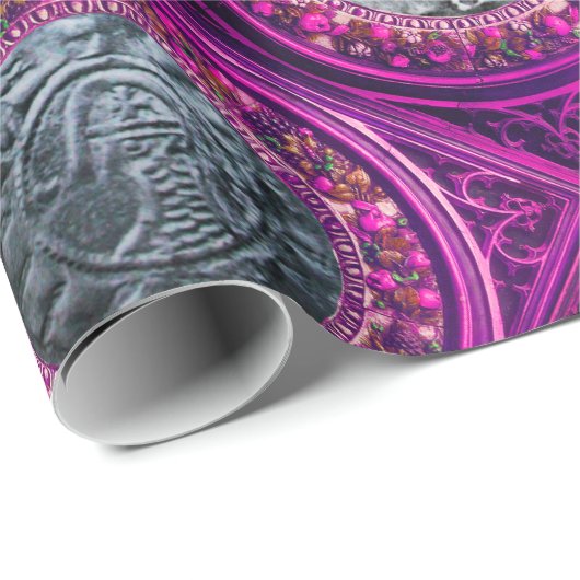 SIEGEL der RITTER TEMPLAR lila roten karminroten Geschenkpapier (Rolleneckpunkt)