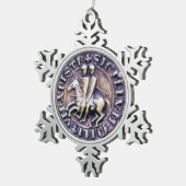SIEGEL DER RITTER TEMPLAR SCHNEEFLOCKEN Zinn-Ornament (Rechts)