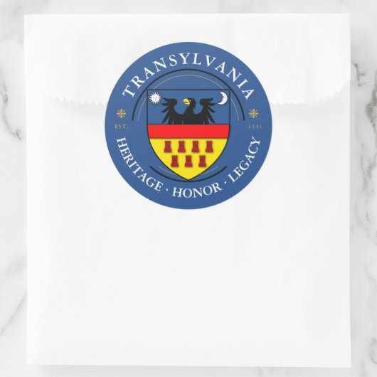 Siegel der Siebenbürger Sachsen Runder Aufkleber (Tasche)