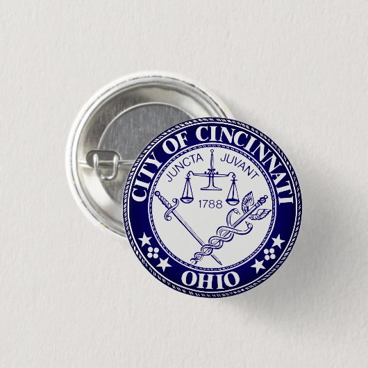 Siegel der Stadt Cincinnati, Ohio Button (Vorne & Hinten)