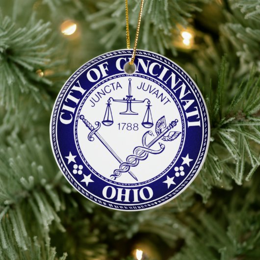 Siegel der Stadt Cincinnati, Ohio Keramik Ornament (Baum)