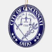 Siegel der Stadt Cincinnati, Ohio Keramik Ornament (Links)