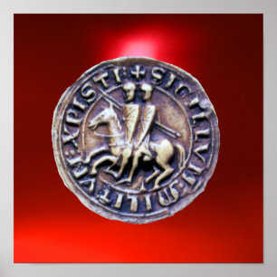 SIEGEL DER TEMPELRITTER Edelstein rot Poster
