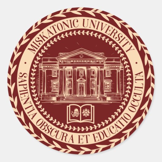 Siegel der Universität Miskatonic Runder Aufkleber (Vorderseite)