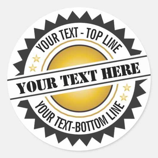 Siegel der Verleihung oder des Preises für Schwarz Runder Aufkleber (Vorderseite)