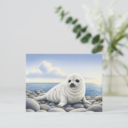 Siegel der Zulassung Wildtiere von Säuglingen Post Postkarte (Stehend Vorderseite)