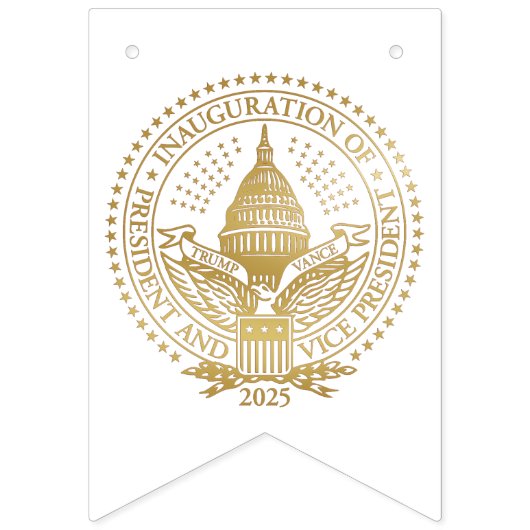 Siegel der zweiten Amtseinführung von Präsident Tr Wimpelkette (Zweite Fahne)