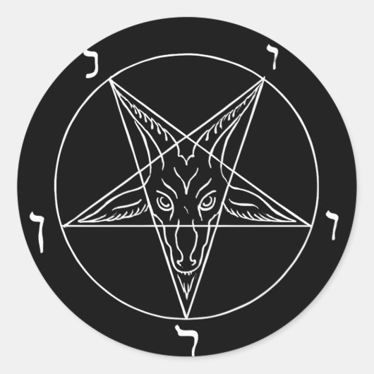 Siegel des Baphomet Runder Aufkleber (Vorderseite)