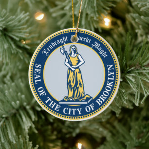 Siegel des Borough Brooklyn, New York Keramik Ornament