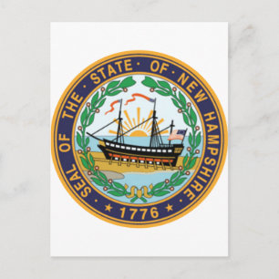 Siegel des Bundesstaates New Hampshire Postkarte